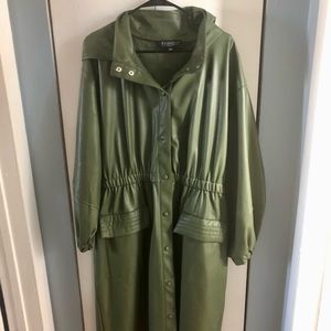 Faux Leather Trench Coat